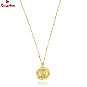Joyería de moda elegante al por mayor de fábrica para mujer S925 plata esterlina chapada en oro peridoto colgante de piedras preciosas collar joyería - Product Image 2