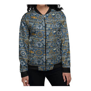 Veste bomber pour femme de bonne qualité en gros, légère, respirante, en nylon et laine, décontractée, pour l'automne et l'hiver, taille XL, tissu imprimé - Product Image 1