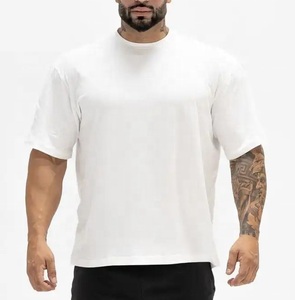 T-shirts à épaules tombantes gris uni col rond manches courtes en coton coupe classique décontractée personnalisables teints unis - Product Image 3