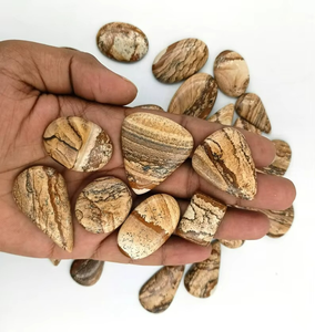 Cabochon en jaspe naturel poli à la main, dos plat, pierres précieuses minérales en vrac pour la fabrication de bijoux, lot en gros, pierre appliquée - Product Image 3