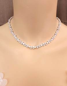 marquise collar choker tennis <b>necklace</b> Moissanite <b>Diamond</b> 925 <b>Silver</b> Bridal wedding jewelry <b>necklace</b> party luxury white Plating - Product Image 6