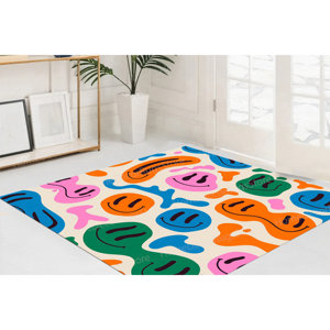 พรมลายหน้ายิ้มหลากสี, พรมเด็ก, พรมห้องเด็ก, พรมทันสมัย, พรมโกเบลน - Product Image 1
