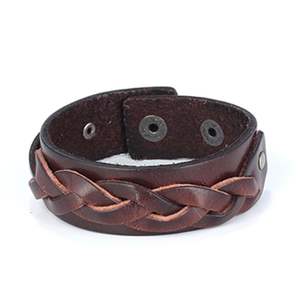 Directamente de fábrica, venta al por mayor, pulsera de cuero de vaca, pulsera de cuero trenzado hecha a mano Vintage Punk Widen para hombres - Product Image 6