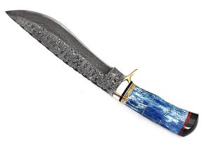 Couteaux de chasse en acier D2 faits à la main personnalisés avec manche en os Couteau Bowie poli avec gaine en cuir. - Product Image 3