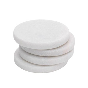 High Quality <b>White</b> Natural Marble Stone <b>Coasters</b> Set Polished Round Party Decorative Drink Coffee Cup <b>Coasters</b> for Drinks - Product Image 2
