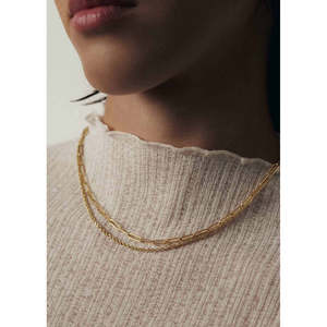 สร้อยคอแฟชั่นแบบเลเยอร์พร้อมโซ่แบบคลิปหนีบกระดาษ - Product Image 4