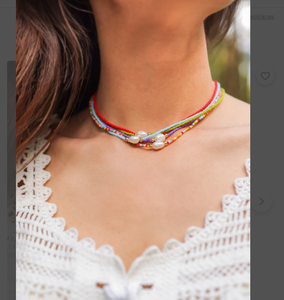 Pearl Seed <b>Bead</b> <b>Necklace</b>, Beaded Choker, Tiny <b>Beads</b> Chokers with Single Freshwater Pearl Fringe Beaded Bandana - Product Image 1