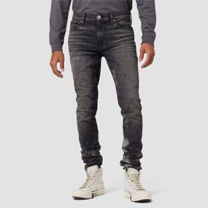 Pantalones vaqueros negros desgastados ajustados para hombre: rasgados vaqueros con corte ajustado con estilo, perfectos para ropa informal y trajes de estilo callejero - Product Image 1
