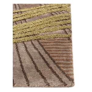 พรมไหมไผ่ถักมือสีเบจน้ำตาลลายแอ็บสแตรกต์ รุ่น Aibz-1011 สำหรับห้องนั่งเล่นและทางเดิน รูปทรงสี่เหลี่ยมผืนผ้า เหมาะสำหรับวัยรุ่น - Product Image 4