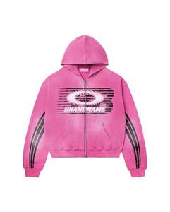 Heavy Cropped Hoodies Street Style Vintage Acid Wash Custom Screen Print Distressed <b>Zip</b>-<b>Up</b> HoodieCustom - Product Image 3