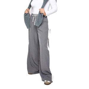 กางเกงขายาวทรงตรงสำหรับผู้หญิง รุ่นใหม่ล่าสุดจาก ODM สำหรับฤดูใบไม้ร่วง ดีไซน์มีแถบข้าง ลายซับใน ทรงเอวกลาง ผ้าไม่ยับ ดีไซน์แบบจ็อกกิ้ง - Product Image 1