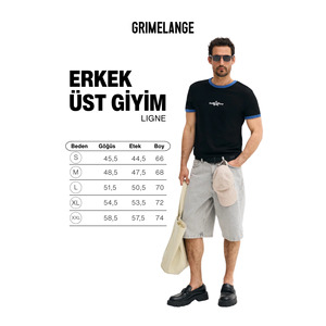 T-shirt pour homme GRIMELANGE LIGNE en tissu doux et extensible avec détails imprimés et bordures contrastées - Product Image 6