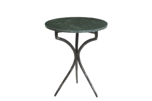 Chevet rond moderne avec plateau en marbre et base en métal durable, meubles de chambre à coucher artisanaux pour usage hôtelier - Product Image 3