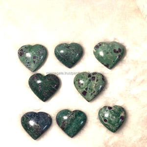 Premium rubí zoisita corazón piedra abundancia buena suerte rubí fucsita tallado a mano pulido amor curación cristal piedra preciosa al por mayor - Product Image 6