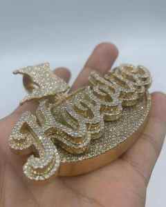 Moissanite Hombres Mujeres Corte redondo Diamantes Iced Jewelry Hip Hop Colgante 925 Plata esterlina - Product Image 5