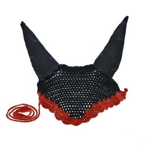 EQUESTRIAN HORSE COTTON SHOW FLY VEILS AVEC POINTS RAILLANTS ET CRISTAUX DOUBLURE OREILLE PROTÉGÉE OEM ACCEPTÉ - Product Image 4