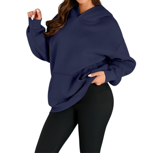 Sudadera con capucha de lana de algodón 100% para mujer, superventas HeavyGSM para invierno, transpirable, cómodo con técnicas bordadas - Product Image 3
