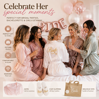 Ensemble de préparation de mariage élégant et luxueux fait main, avec impression par transfert thermique, tout ce dont la mariée a besoin pour le matin de son mariage