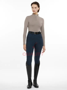 Vente en gros couche de base équestre de soutien sans couture douce à séchage rapide mélange technique couche de base d'équitation pour femmes de qualité supérieure - Product Image 3