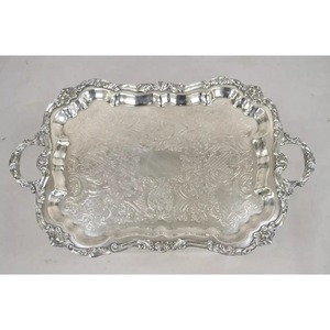 ถาดเงินชุบลายหยักแบบวินเทจ สไตล์วิคตอเรียน ถาดเสิร์ฟลายหยักชุบเงินแบบอังกฤษ - Product Image 2