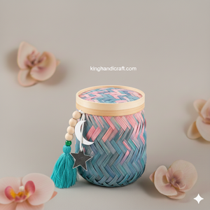 ตะกร้าใส่ของทรงกลมเป็นมิตรต่อสิ่งแวดล้อมทำด้วยมือสำหรับใส่ของตกแต่งปรับแต่งได้หลากหลายรูปแบบของที่ระลึกสำหรับวันหยุดใช้งานได้หลากหลายวัตถุประสงค์ - Product Image 5