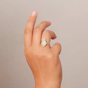 18K Plaqué Or Massif 925 Sterling Silver Designer Naturel Aqua Calcédoine Facettes Poire Coupe Pierres Précieuses Lunette Réglage Anneaux Personnalisés - Product Image 4