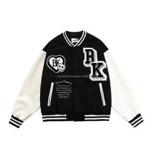 Chenille Embroidery Leather Sleeve Vintage <b>Baseball</b> <b>Bomber</b> Letterman Versity <b>Jacket</b> for Men - Product Image 3