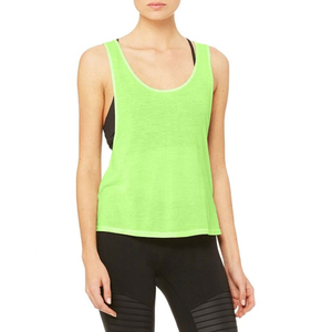 Camiseta sin mangas de alta calidad 2024 para mujer, Material de algodón y poliéster 100%, camisetas sin mangas de algodón transpirables de venta superior para ropa de gimnasio para mujer - Product Image 3