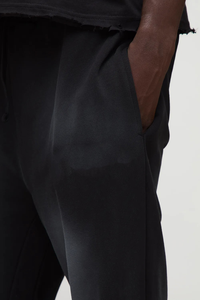 Vente en gros Vêtements décontractés sur mesure Jambe droite Baggy Sun Fade Washed Pantalons de survêtement 100% coton Pantalons pour hommes lourds Hip Hop - Product Image 2