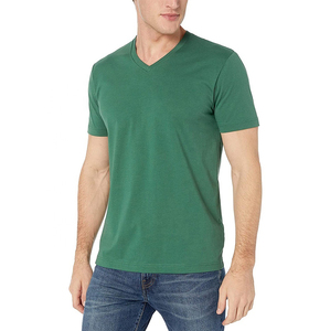 Camiseta transpirable lisa con cuello en V para hombre, Camiseta ajustada de poliéster de manga corta, ropa de gimnasio para hombre, camisetas para hombre 2025 - Product Image 2