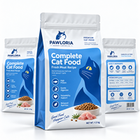 Sac pour aliments pour animaux de compagnie à fond plat imprimé sur mesure avec fermeture éclair, pochette d'emballage de qualité alimentaire pour aliments pour chiens et chats