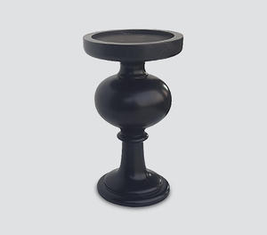 Color negro Hecho a mano Pilar de madera Soporte de vela Mango Madera Bajo MOQ Fabricante personalizado venta directa de fábrica - Product Image 1