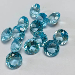 Topacio azul natural limpio de 11 mm, corte redondo, calidad AAA con brillo AAA y buen color, perfecto para tallar y pulir. - Product Image 5