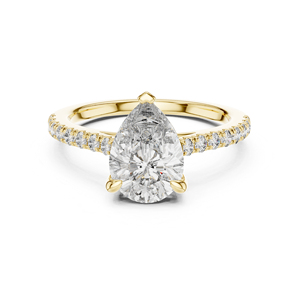 Bague en or blanc 14 carats pour femme, pour occasions spéciales, avec diamant de 2,29 carats de taille poire, diamant de laboratoire certifié IGI, style classique, plaqué or - Product Image 3