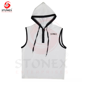 Vente en gros de sweat à capuche sans manches solide pour homme Sport Gym Muscle Summer Streetwear Polyester Plus Size Men's - Product Image 1