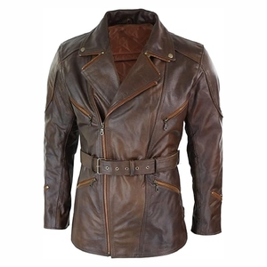 แจ็กเก็ตหนังแท้สำหรับทุกเพศ, เสื้อแจ็คเก็ตหนังแท้สำหรับฤดูหนาวปกคอตั้งสไตล์ตัวอักษรสั่งทำ - Product Image 6