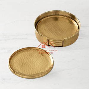 Sous-verres en métal de luxe pour la décoration de la maison et des hôtels, finition dorée, vente chaude - Product Image 1