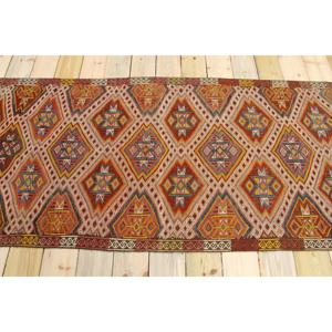 Tapis turc vintage, tapis d'appoint 3,1x7,7 pieds, tapis marocain rouge - Product Image 2