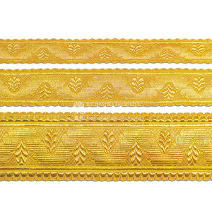 Nouveauté, vente en gros, dentelle française dorée, franges, OEM, dentelle tressée dorée cérémonielle, quantité en vrac personnalisée, dentelle florale faite à la main - Product Image 3