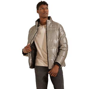 OEM Custom Printed Men's High Quality Winter Casual Puffer <b>Jacket</b> Stand Collar Front Logo Pockets Wholesale High Street - Product Image 1