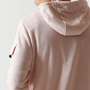 Jersey 100% algodón polar con capucha bolsillo en el brazo para hombres Jersey holgado con cuello con capucha sudadera de peso pesado para invierno - Product Image 4