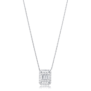 Baguette CZ Pierre Charme Collier En Gros Turc 925 En Argent Sterling Collier Femmes Bijoux - Product Image 5