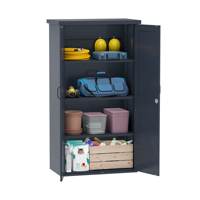 Meubles d'extérieur, armoire de rangement pour patio et jardin, armoire de rangement résistante à la rouille et imperméable avec porte à persiennes