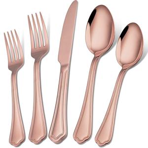 Juego de cubiertos de acero inoxidable al por mayor, cubiertos con acabado de espejo dorado resistente, cubiertos duraderos ecológicos para restaurante - Product Image 5