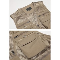 OEM Herren Overs ize Utility Weste mit mehreren Taschen Ärmellose Outdoor-Angel-und Jagd weste Benutzer definiertes Logo Mesh Work Wear Weste