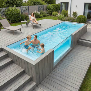 Piscine rectangulaire en fibre de verre épaisse, résistante aux UV, durable, installation facile, échelle de sécurité incluse - Product Image 1