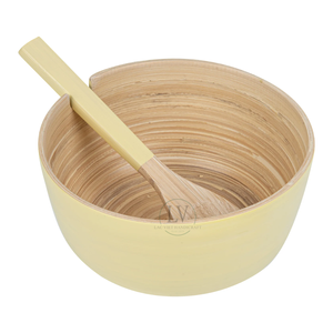Wholesale Customized Logo Eco-friendly Handcrafted Spun Bamboo Salad Bowl Serving Spoon Set Kitchen <b>Utensils</b> Made in Vietnam - Product Image 1