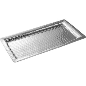 Plato Rectangular de brillo martillado de lujo a la moda para el hogar elegante comedor plato de servicio elegante para fiestas ocasiones especiales - Product Image 1