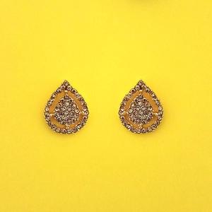 Pendientes de tuerca de piedra austriaca marrón Kriaa, patrón de bola romántico religioso Vintage, hecho de latón de acero inoxidable para el Parties-1313839K - Product Image 1