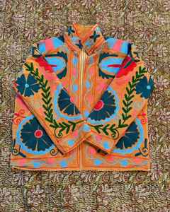 Suzani ผ้ากำมะหยี่ปักลายสำหรับผู้หญิงเสื้อคลุมสไตล์โบฮีเมียนสไตล์อินเดีย - Product Image 1